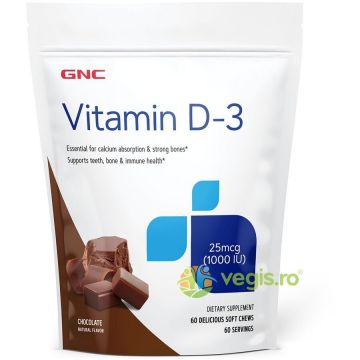 Vitamina D3 (Caramele cu Aroma de Ciocolata) 1000ui 60buc