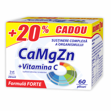 Calciu Mg Zn C forte 20%cadou 60pl - NATUR PRODUKT