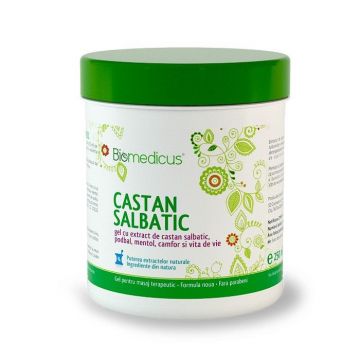 Gel castan salbatic coada soricelului rozmarin salcie camfor 250ml - BIOMEDICUS