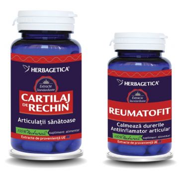 Pachet Cartilaj rechin+Reumatofit 60+30cps - HERBAGETICA