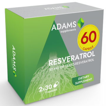 Pachet Resveratrol 50mg 30cps, 1+1, Adams