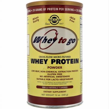 Pulbere proteica Whey to go vanilie 340g - SOLGAR