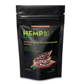 Pulbere shake proteic canepa cacao Power Hemp Up eco 300g - CANAH