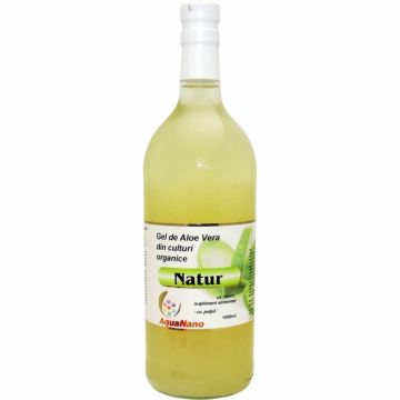 Suc gel aloe vera organica fara pulpa AloePur plastic 1L - AQUA NANO