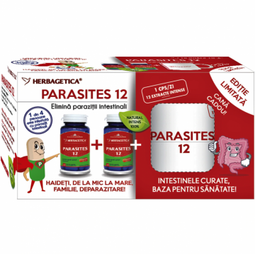 Pachet Parasites12+cana cadou 2x60cps - HERBAGETICA