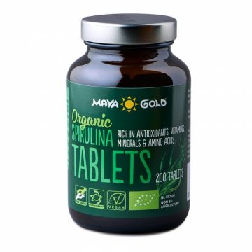 Spirulina organica tablete 500mg 200cp - MAYA GOLD
