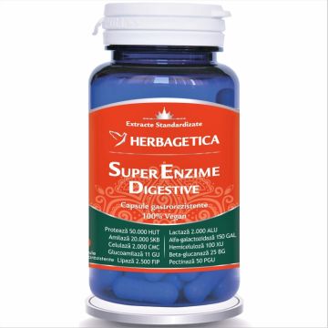 Super enzime digestive 60cps - HERBAGETICA