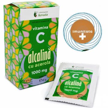 Vitamina C 1000mg alcalina acerola 10pl - REMEDIA