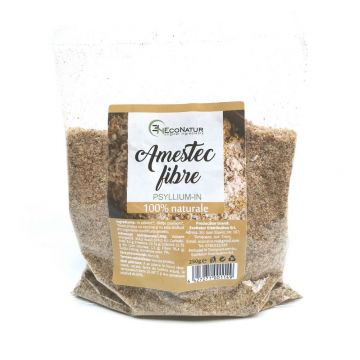 Amestec fibre tarațe psyllium și in zdrobit, 250 g, EcoNatur