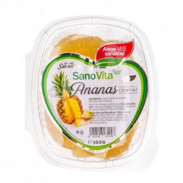 Ananas confiat, 100 g, Sanovita