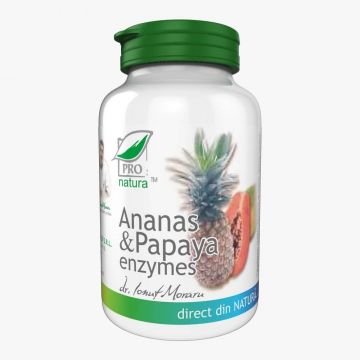 Ananas & Papaya enzime, 60 comprimate, Pro Natura