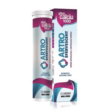 Artro Efervescent plus Calciu, 20 comprimate, Health Advisors