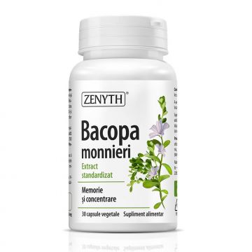 Bacopa monnieri, memorie si concentrare, 30 capsule, Zenyth