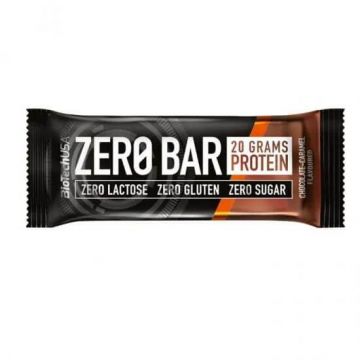 Baton proteic Ciocolata si Caramel Zero Bar, 50 g, BioTechUSA