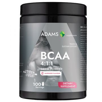 BCAA 4:1:1, 400gr, aroma zmeura, Adams