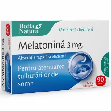 Melatonina 3mg sublingual 90cp - ROTTA NATURA