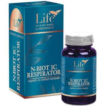 Capsule uleiuri esentiale integrale N~BIOT 1C Respirator 30cps - LIFE