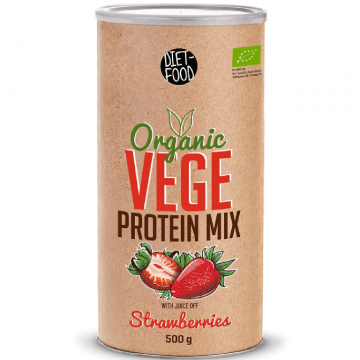 Pulbere proteica mix vegan Vege capsuni 500g - DIET FOOD
