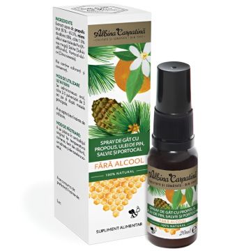 Spray gat propolis pin salvie portocal 20ml - ALBINA CARPATINA