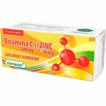 Vitamina C 500mg Zinc 10mg 30cps - FARMACOM