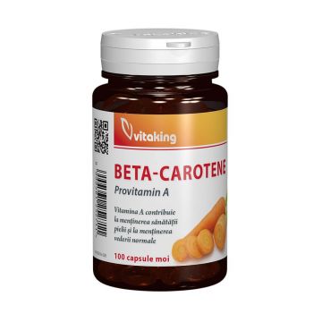 Betacaroten natural 25000 UI, 100 capsule gelatinoase, Vitaking