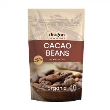 Boabe de cacao intregi Eco, 200 g, Dragon Superfoods