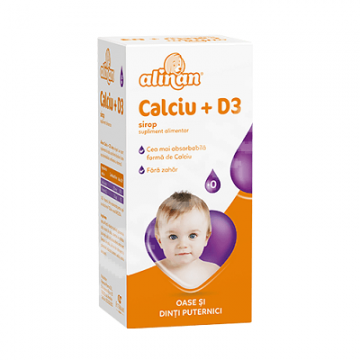Calciu + Vitamina D3 sirop Alinan, 150 ml, Fiterman Pharma