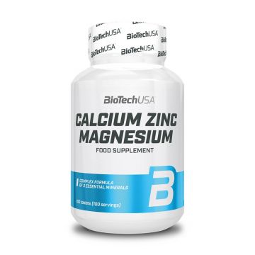 Calciu Zinc Magneziu, 100 tablete, BioTech USA