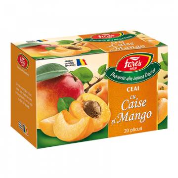 Ceai cu caise și mango, 20 plicuri, Fares