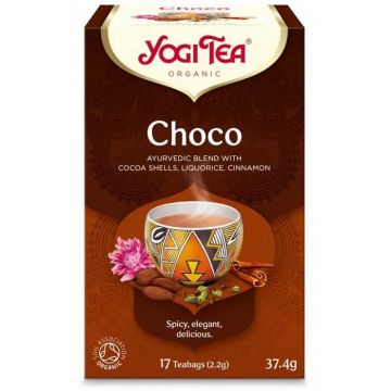 Ceai ecologic cu coji de cacao, lemn dulce și scorțișoară Choco, 17 plicuri, Yogi Tea