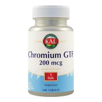 Chromium GTF 200mcg Kal, 100 tablete, Secom