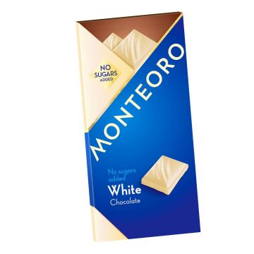 Ciocolata alba fara zahar adaugat Monteoro, 90 g, Sly Nutritia