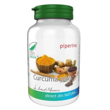 Curcuma plus piperină, 60 capsule, Pro Natura