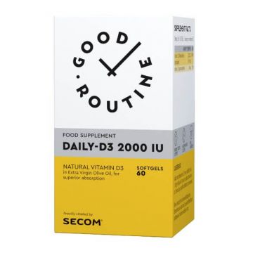 Daily D3 2000IU Good Routine, 60 capsule moi, Secom Daily D3 2000IU Good Routine, 60 capsule moi, Secom