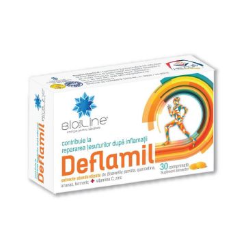 Deflamil antiinflamator cu boswellia si turmeric BioSunLine, 30 cpmprimate, Helcor