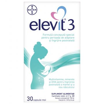 Elevit 3, Multivitamine pentru perioada postnatală și de alăptare, 30 capsule, Bay