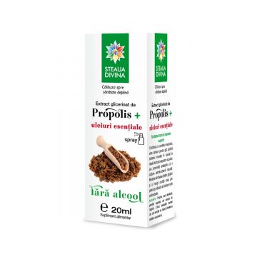 Extract glicerinat de propolis cu uleiuri esențiale, 20 ml, Steaua Divină