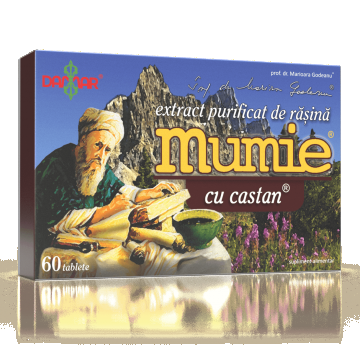 Extract purificat de rășină Mumie cu castan, 60 tablete, Damar General Trading 