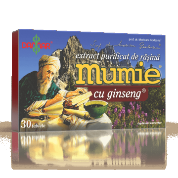 Extract purificat de rasina Mumie cu Ginseng, 30 tablete, Damar General Trading