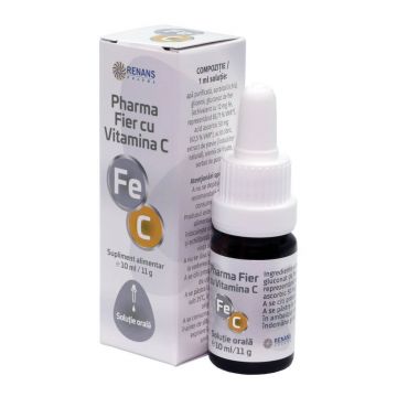 Fier cu Vitamina C soluţie orală, 10 ml, Renans