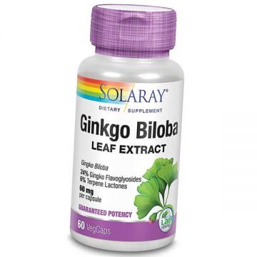 Ginkgo Biloba 60mg Solaray, 60 capsule, Secom