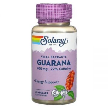 Guarana 200 mg Solaray, 60 capsule, Secom