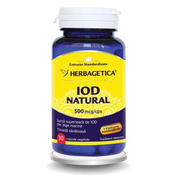 Iod Natural 500mcg, 30 capsule, Herbagetica