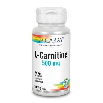 L-Carnitine 500mg Solaray, 30 capsule vegetale, Secom