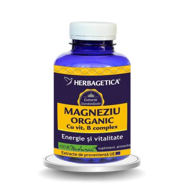 Magneziu Organic cu Vitamina B complex, 120 capsule, Herbagetica