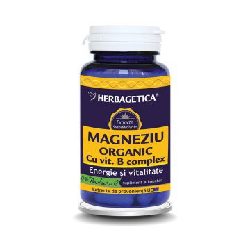 Magneziu Organic cu Vitamina B complex, 30 capsule, Herbagetica