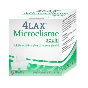 Microclisme adulti 4Lax, 6 unidoze x 9 g, Solacium Pharma