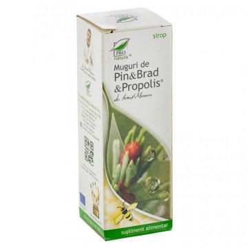 Muguri de pin, brad și propolis Sirop, 100 ml, Pro Natura