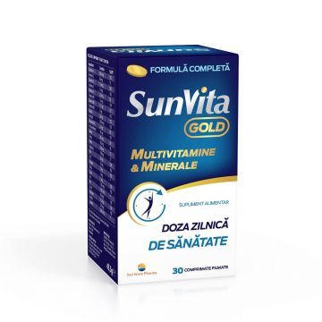 Multivitamine și minerale SunVita Gold, 30 comprimate, Sun Wave Pharma