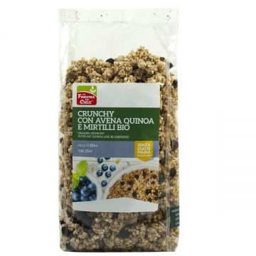 Musli crocant cu fulgi de ovaz, quinoa si afine, 375 g, La Finestra Sul Cielo